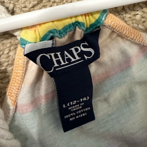 Chaps Multi Color Striped Maxi Dress Cotton Size 12 - Picture 4 of 6